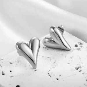 Aretes Plateados Corazon