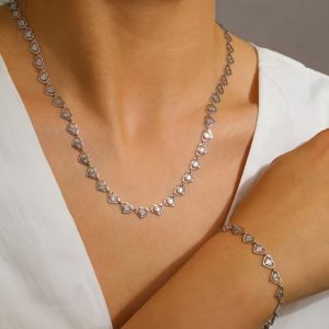 Cadena y Pulsera Corazones