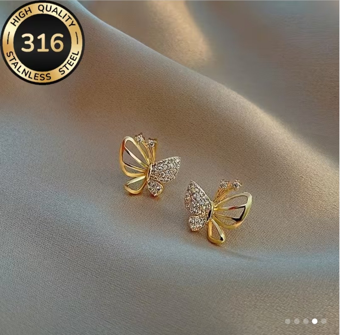 Aretes Mariposas Dorado