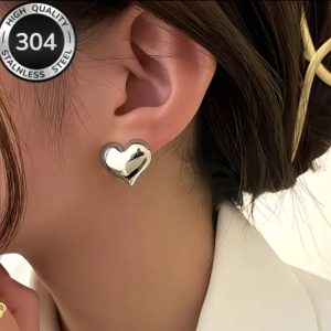 Aretes Corazon Plateado
