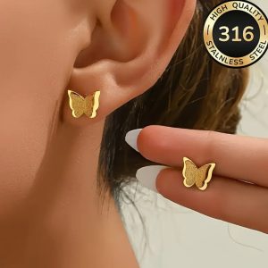 Aretes Dorados Mariposa