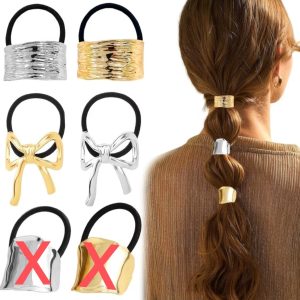 Ligas para el cabello con adornos metálicos unidad