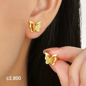 Aretes dorados mariposa