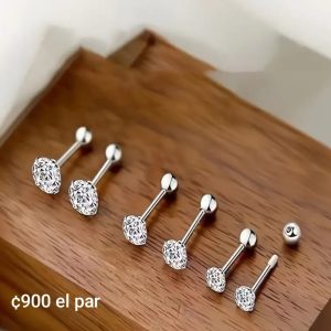 Juego Aretes plateados par