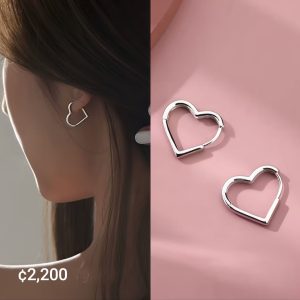Aretes plateados corazon