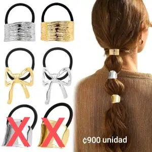 Ligas para el cabello con adornos metálicos unidad