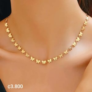 Collar dorado mariposas